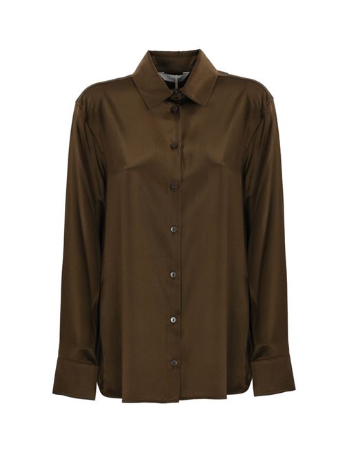 Camicia Finire in raso di seta marrone MAX MARA LEISURE | 2426116018600013